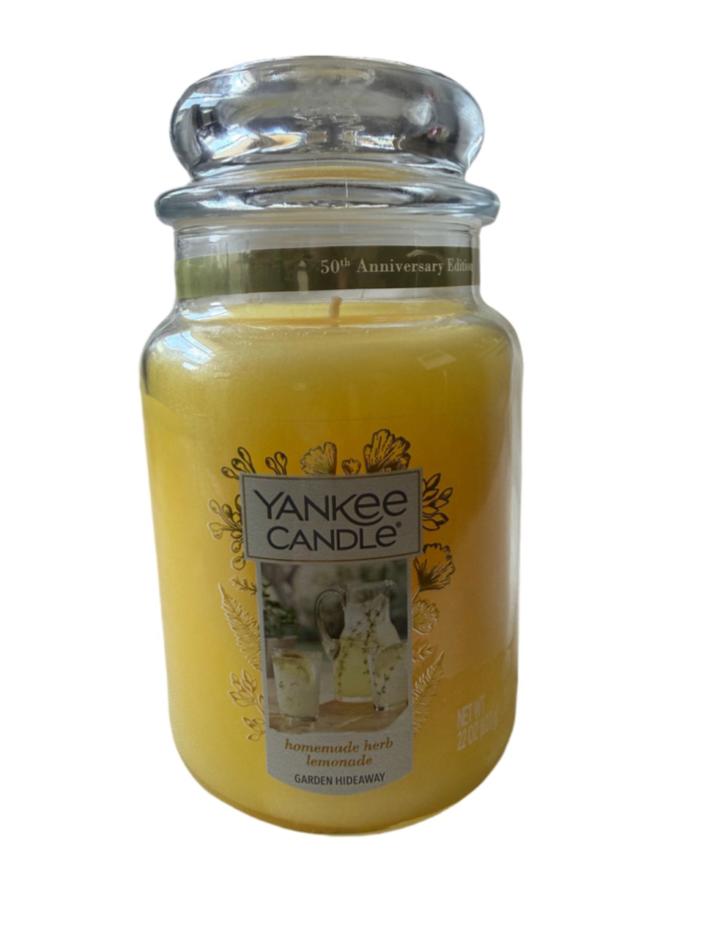 NEW Yankee Candle Homemade Herb Lemonade Large Jar 22 Oz Yellow 50th Anniversary